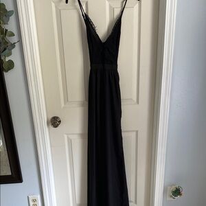 SHEIN Black Spaghetti Strap Maxi Gown